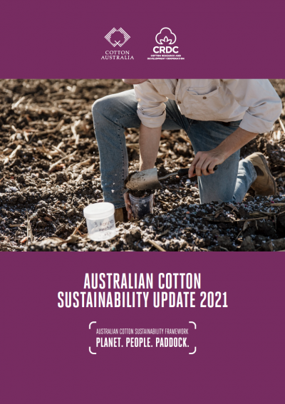 Cover of the Australian Cotton Sustainability Update 2021