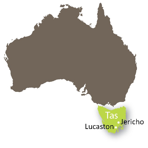 Map of Australia, with TAS highlighted to show project location.