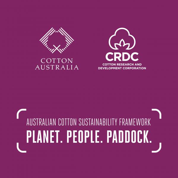 CRDC Cotton Australia and PLANET PEOPLE PADDOCK logos