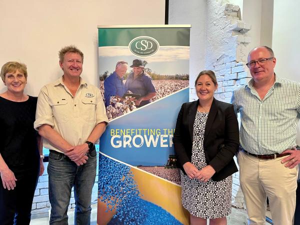 Dr Kathy Evans (University of Tasmania), Dr Michael Bange (CSD), Dr Merry Conaty (CRDC), and Dr Rob Bramley (CSIRO).