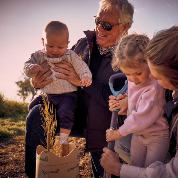 Cotton grower Kevin Schwager with his family.