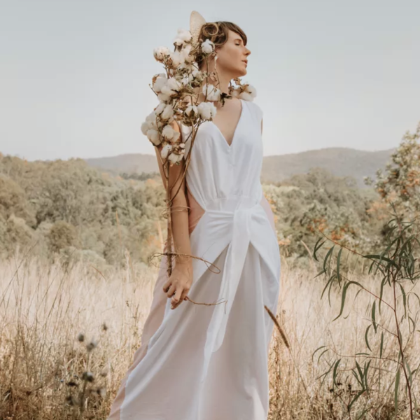 Emma Bond in her Australian cotton design.