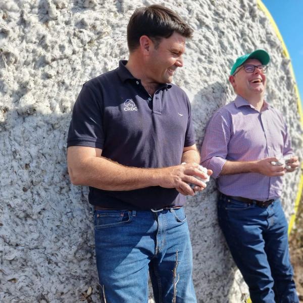 Minister for Agriculture Murray Watt on farm with Ross Burnett