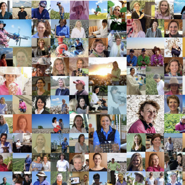 Montage of women in the Australian Cotton Industry