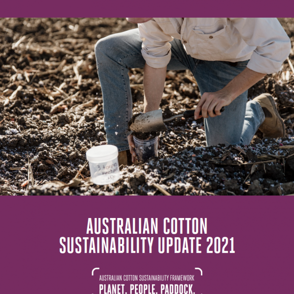 Cover of the Australian Cotton Sustainability Update 2021