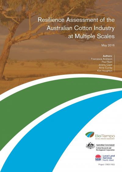 Cover of the Resilience Assessment of the Australian Cotton Industry. 